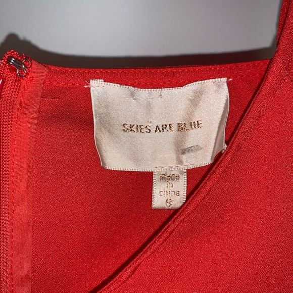 Skies are Blue Red Dress, Size 8 - Picture 3 of 5